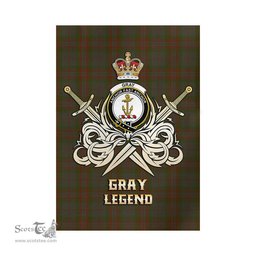 ScotsTee Shop Scottish Gray Clan Crest Tartan Flag The Golden Sword of Courageous Legacy Flag
