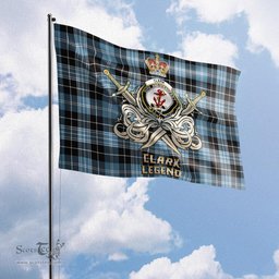 ScotsTee Shop Scottish Clark Ancient Clan Crest Tartan Flag The Golden Sword of Courageous Legacy Flag
