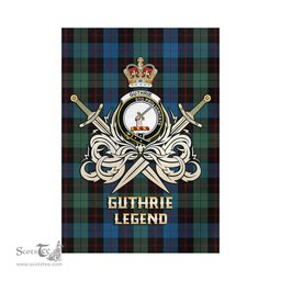 ScotsTee Shop Scottish Guthrie Clan Crest Tartan Flag The Golden Sword of Courageous Legacy Flag
