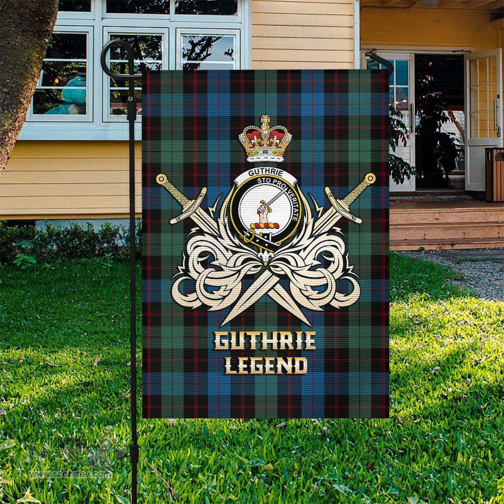 ScotsTee Shop Scottish Guthrie Clan Crest Tartan Flag The Golden Sword of Courageous Legacy Flag