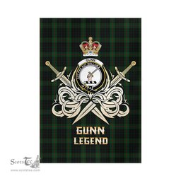 ScotsTee Shop Scottish Gunn Logan Clan Crest Tartan Flag The Golden Sword of Courageous Legacy Flag