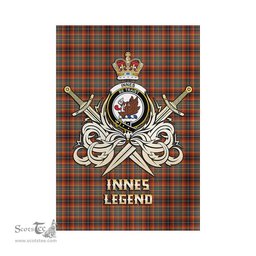 ScotsTee Shop Scottish Innes Ancient Clan Crest Tartan Flag The Golden Sword of Courageous Legacy Flag