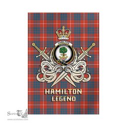 ScotsTee Shop Scottish Hamilton Ancient Clan Crest Tartan Flag The Golden Sword of Courageous Legacy Flag