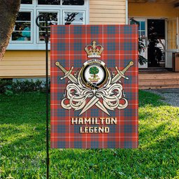 ScotsTee Shop Scottish Hamilton Ancient Clan Crest Tartan Flag The Golden Sword of Courageous Legacy Flag