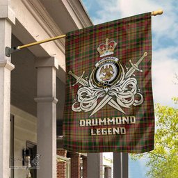 ScotsTee Shop Scottish Drummond of Strathallan Clan Crest Tartan Flag The Golden Sword of Courageous Legacy Flag