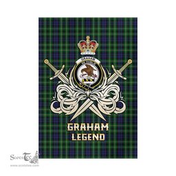 ScotsTee Shop Scottish Graham of Montrose Clan Crest Tartan Flag The Golden Sword of Courageous Legacy Flag