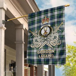 ScotsTee Shop Scottish Gordon Dress Ancient Clan Crest Tartan Flag The Golden Sword of Courageous Legacy Flag