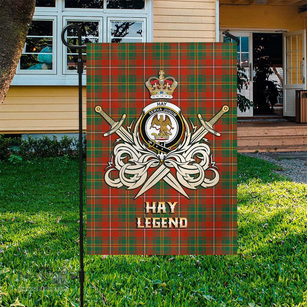 ScotsTee Shop Scottish Hay Ancient Clan Crest Tartan Flag The Golden Sword of Courageous Legacy Flag