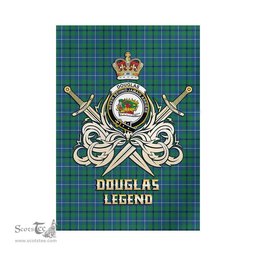 ScotsTee Shop Scottish Douglas Ancient Clan Crest Tartan Flag The Golden Sword of Courageous Legacy Flag