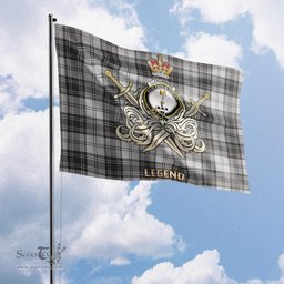 ScotsTee Shop Scottish Glendinning Clan Crest Tartan Flag The Golden Sword of Courageous Legacy Flag