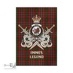 ScotsTee Shop Scottish Innes Clan Crest Tartan Flag The Golden Sword of Courageous Legacy Flag