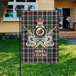 ScotsTee Shop Scottish Innes Dress Clan Crest Tartan Flag The Golden Sword of Courageous Legacy Flag