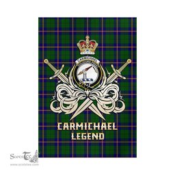 ScotsTee Shop Scottish Carmichael Modern Clan Crest Tartan Flag The Golden Sword of Courageous Legacy Flag