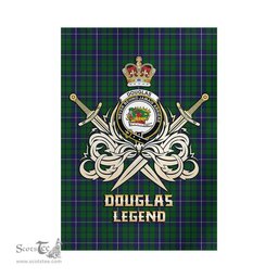 ScotsTee Shop Scottish Douglas Green Clan Crest Tartan Flag The Golden Sword of Courageous Legacy Flag