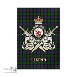 ScotsTee Shop Scottish Farquharson Clan Crest Tartan Flag The Golden Sword of Courageous Legacy Flag