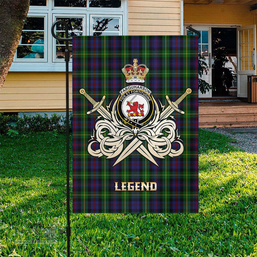 ScotsTee Shop Scottish Farquharson Clan Crest Tartan Flag The Golden Sword of Courageous Legacy Flag