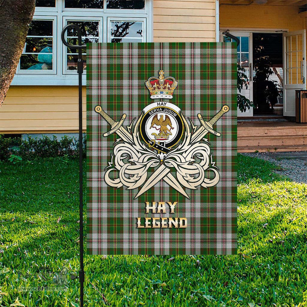 ScotsTee Shop Scottish Hay White Dress Clan Crest Tartan Flag The Golden Sword of Courageous Legacy Flag