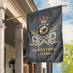 ScotsTee Shop Scottish Gladstone Clan Crest Tartan Flag The Golden Sword of Courageous Legacy Flag