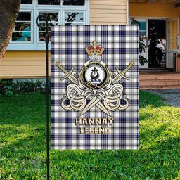 ScotsTee Shop Scottish Hannay Modern Clan Crest Tartan Flag The Golden Sword of Courageous Legacy Flag