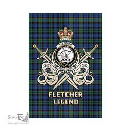 ScotsTee Shop Scottish Fletcher Ancient Clan Crest Tartan Flag The Golden Sword of Courageous Legacy Flag