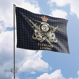 ScotsTee Shop Scottish Fletcher Modern Clan Crest Tartan Flag The Golden Sword of Courageous Legacy Flag