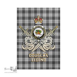 ScotsTee Shop Scottish Douglas Grey Modern Clan Crest Tartan Flag The Golden Sword of Courageous Legacy Flag