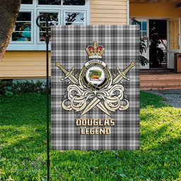 ScotsTee Shop Scottish Douglas Grey Modern Clan Crest Tartan Flag The Golden Sword of Courageous Legacy Flag