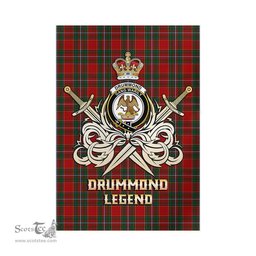 ScotsTee Shop Scottish Drummond Ancient Clan Crest Tartan Flag The Golden Sword of Courageous Legacy Flag