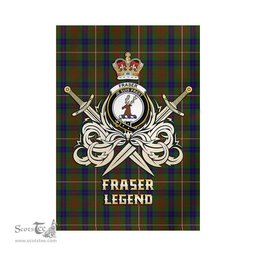 ScotsTee Shop Scottish Fraser Hunting Clan Crest Tartan Flag The Golden Sword of Courageous Legacy Flag