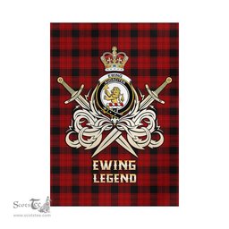 ScotsTee Shop Scottish Ewing Clan Crest Tartan Flag The Golden Sword of Courageous Legacy Flag