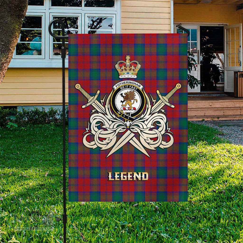 ScotsTee Shop Scottish Fotheringham Modern Clan Crest Tartan Flag The Golden Sword of Courageous Legacy Flag