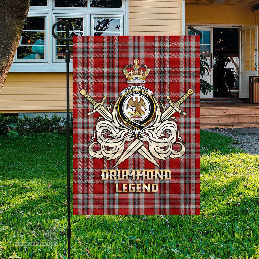 ScotsTee Shop Scottish Drummond of Perth Dress Clan Crest Tartan Flag The Golden Sword of Courageous Legacy Flag