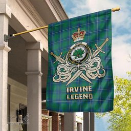 ScotsTee Shop Scottish Irvine Ancient Clan Crest Tartan Flag The Golden Sword of Courageous Legacy Flag