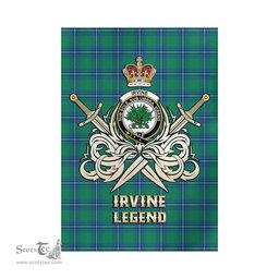 ScotsTee Shop Scottish Irvine Ancient Clan Crest Tartan Flag The Golden Sword of Courageous Legacy Flag