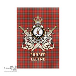 ScotsTee Shop Scottish Fraser Weathered Clan Crest Tartan Flag The Golden Sword of Courageous Legacy Flag