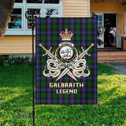 ScotsTee Shop Scottish Galbraith Clan Crest Tartan Flag The Golden Sword of Courageous Legacy Flag