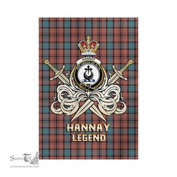 ScotsTee Shop Scottish Hannay Dress Clan Crest Tartan Flag The Golden Sword of Courageous Legacy Flag