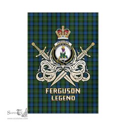 ScotsTee Shop Scottish Ferguson of Atholl Clan Crest Tartan Flag The Golden Sword of Courageous Legacy Flag
