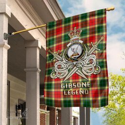 ScotsTee Shop Scottish Gibson Clan Crest Tartan Flag The Golden Sword of Courageous Legacy Flag