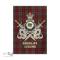 ScotsTee Shop Scottish Douglas Ancient Red Clan Crest Tartan Flag The Golden Sword of Courageous Legacy Flag