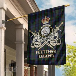 ScotsTee Shop Scottish Fletcher Clan Crest Tartan Flag The Golden Sword of Courageous Legacy Flag
