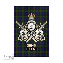 ScotsTee Shop Scottish Gunn Clan Crest Tartan Flag The Golden Sword of Courageous Legacy Flag