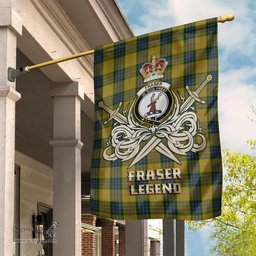ScotsTee Shop Scottish Fraser Yellow Clan Crest Tartan Flag The Golden Sword of Courageous Legacy Flag