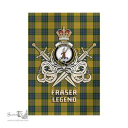 ScotsTee Shop Scottish Fraser Yellow Clan Crest Tartan Flag The Golden Sword of Courageous Legacy Flag