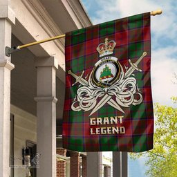 ScotsTee Shop Scottish Grant Clan Crest Tartan Flag The Golden Sword of Courageous Legacy Flag