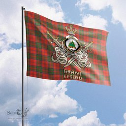ScotsTee Shop Scottish Grant Ancient Clan Crest Tartan Flag The Golden Sword of Courageous Legacy Flag