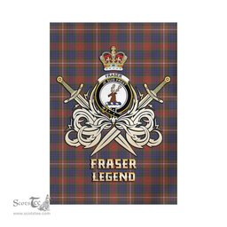 ScotsTee Shop Scottish Fraser Hunting Modern Clan Crest Tartan Flag The Golden Sword of Courageous Legacy Flag