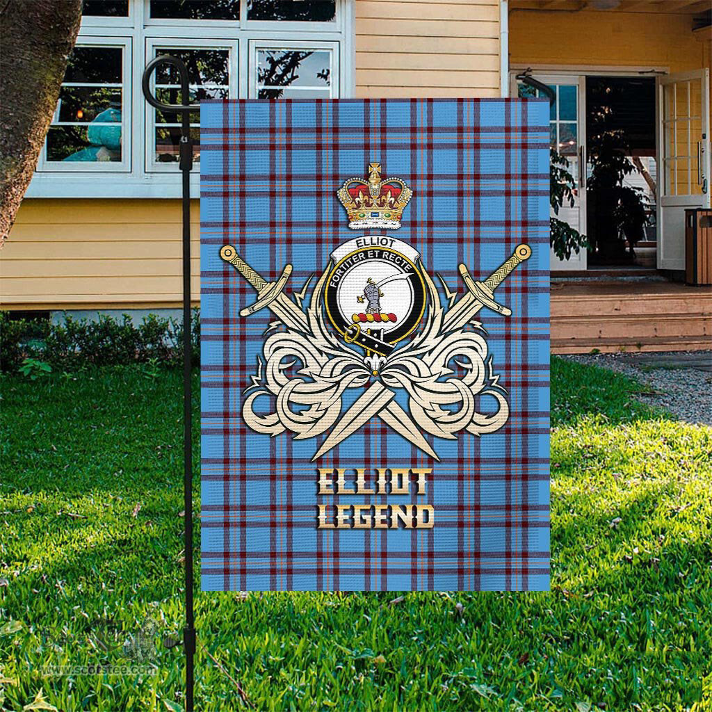 ScotsTee Shop Scottish Elliot Ancient Clan Crest Tartan Flag The Golden Sword of Courageous Legacy Flag
