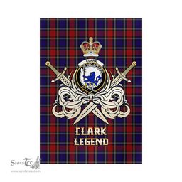 ScotsTee Shop Scottish Clark (Lion) Red Clan Crest Tartan Flag The Golden Sword of Courageous Legacy Flag