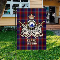 ScotsTee Shop Scottish Clark (Lion) Red Clan Crest Tartan Flag The Golden Sword of Courageous Legacy Flag